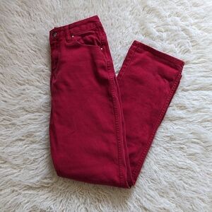 Vintage Cherry Red Cotton Wrangler Denim Jeans